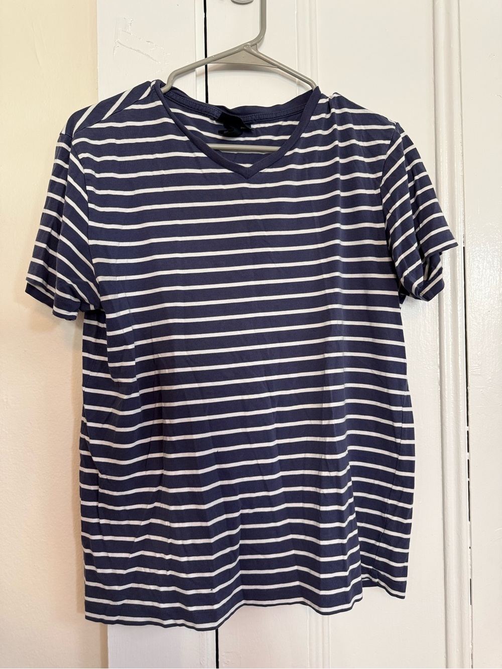 Ralph Lauren Polo Navy and White Striped V-Neck Top